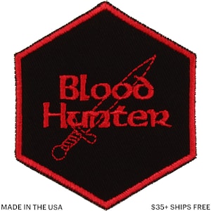 Blood Hunter Patch – Made in USA – 2.5&quot; x 3&quot; RPG Class Patch – D&D Patch – DnD Patches – Tabletop Gaming Patch – Gifts for Gamers