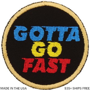 Gotta Go Fast Patch – Made in USA – 2.5&quot; Video Game Patches – Hedgehog Patch – Video Game Ring Patch – Patch for Backpack – Patch for Jacket
