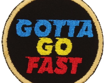 Gotta Go Fast Patch – Made in USA – 2.5" Video Game Patches – Hedgehog Patch – Video Game Ring Patch – Patch for Backpack – Patch for Jacket