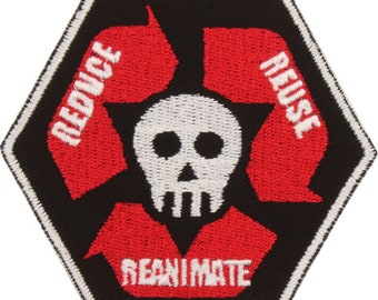 Reduce Reuse Reanimate Patch – Made in USA – 3" x 3.5" Necromancer Patch – Necromancy Patch – Reanimator Patch – Zombie Patch – Horror Patch