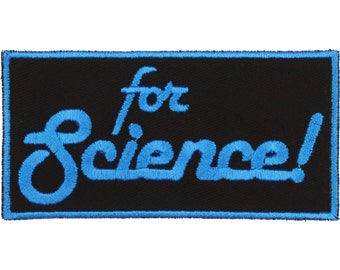 For Science Patch – Made in USA – 4" x 2" Mad Scientist Patch – Patches for Jackets – Backpack Patches – Patch for Jeans – Gift for Teacher