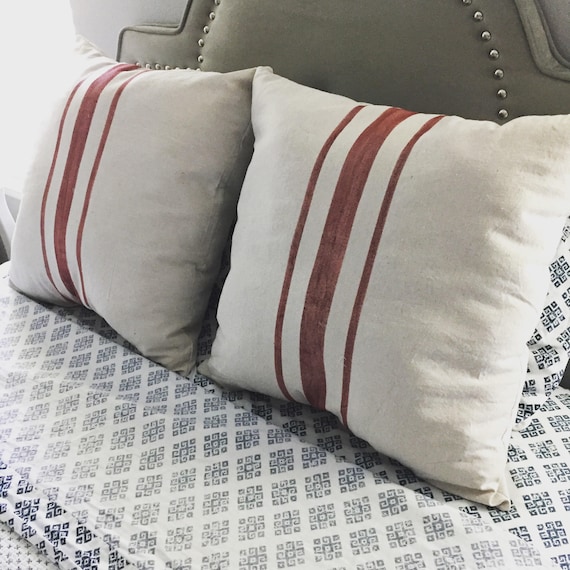 Grainsack Oversized Pillow Sham Choose Your Colors Farmhouse Pillow French Provincial Style French Country Decor Fixer Upper