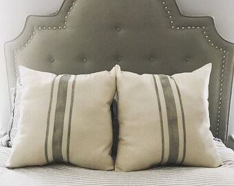 Grainsack Euro Pillow Sham – Farmhouse French Stripe