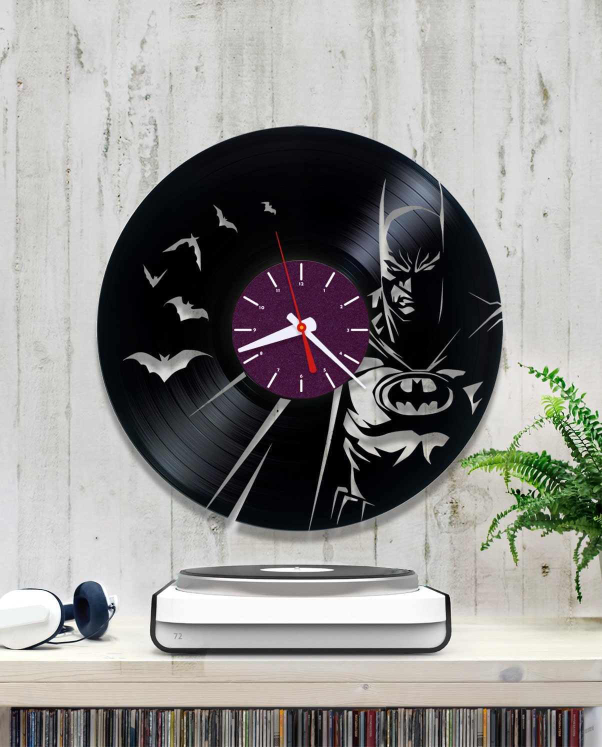 Batman vinyl clock. Dc Comics wall clock. V038 Vinyl record Etsy