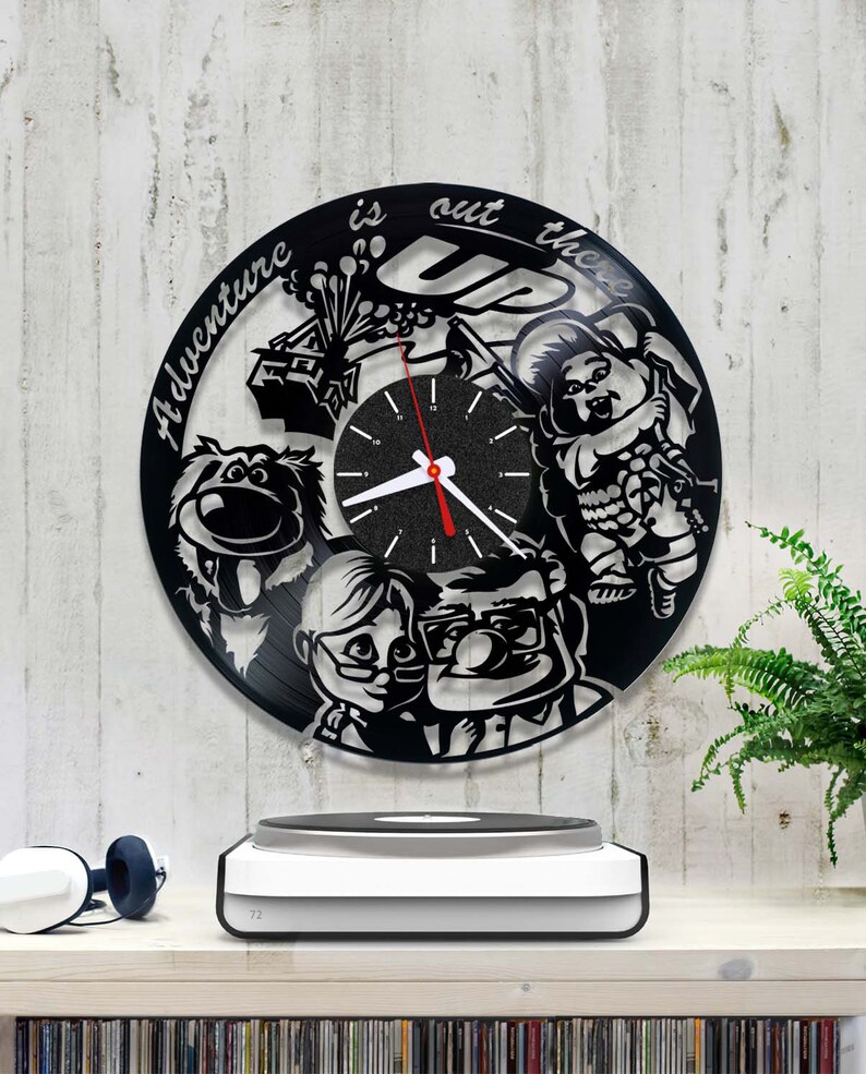 Vinyl Clock Disney's Up Wall Clock Disney Record Clock Etsy