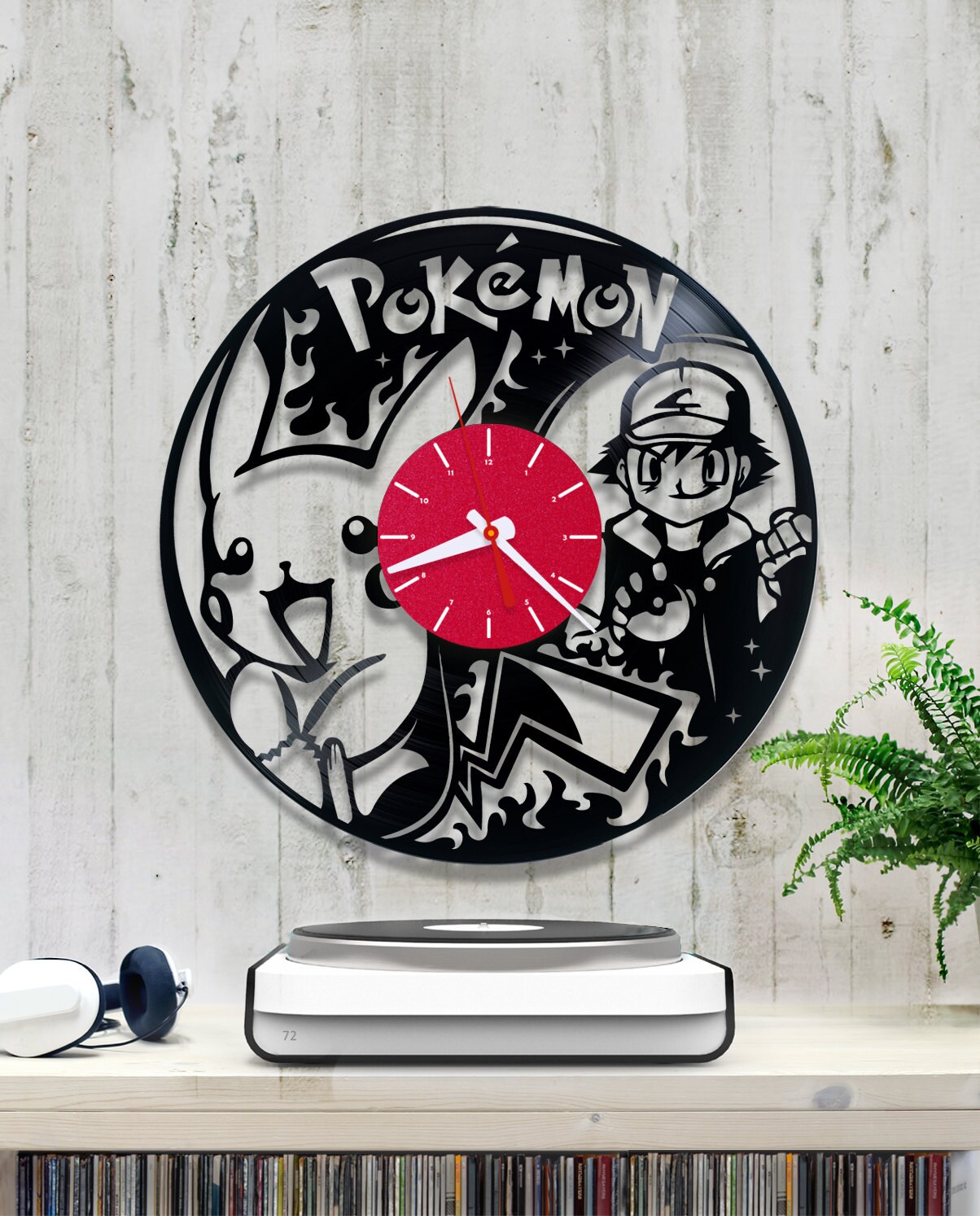 Pikachu Vinyl Clock/Pokemon Wall Clock V343 Vinyl Record Etsy