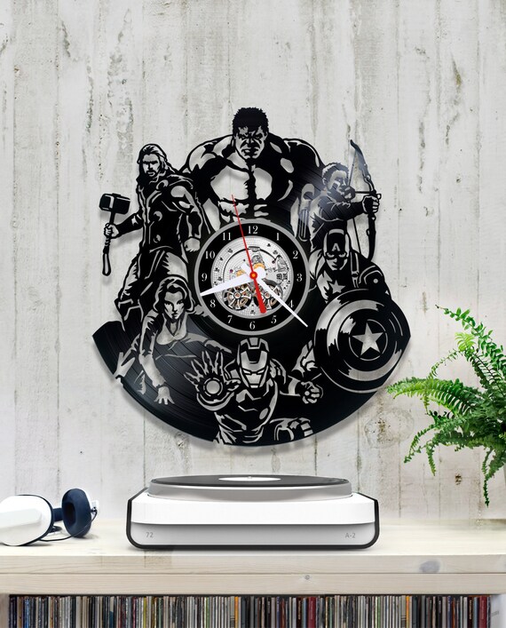 The Avengers Vinyl Clock Marvel Comics V079 Wall Image 0