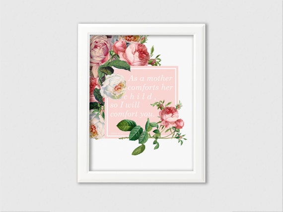 Mother Comforts Her Child Art Print Mothers Day Gift Etsy
