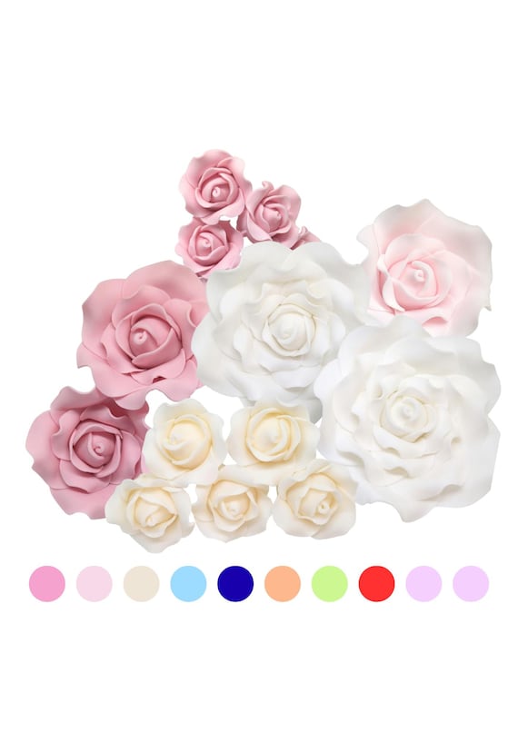 Sugar Roses - wedding cake flowers - flower cake topper decorations - 12 colours and 4 sizes available - Multi Buy pay only 1 shipping fee