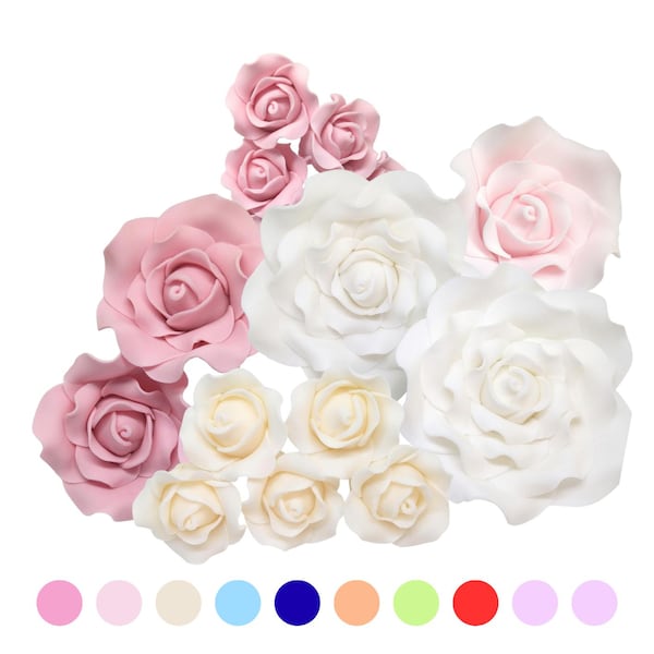 Sugar Roses – Sugar Paste Flowers For Cakes - Flower Cake Decorations - Flower Cake Toppers - Roses For Cakes  ** Multi Buy Pay 1 P&P **