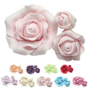 Sugar Roses Set Of 3 – Sugar Paste Flowers For Cakes - Flower Cake Toppers -  - 10 Colours Available  - Multi Buy Pay 1 P&P