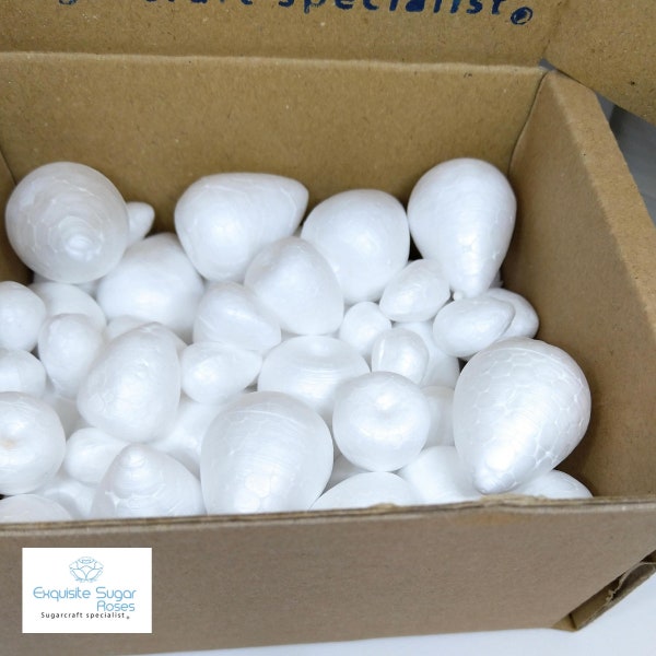 MIXED BOXES OF Solid Polystyrene Styrofoam Buds 24 - 36 or 72  For Flower Making and Crafts **Multi Buy And Save**