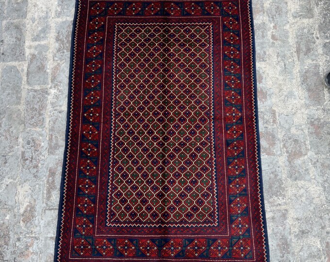 Afghan hand knotted wool rug | Tribal area rug | Afghan Khal Mohammadi rug