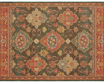 Brown Tribal Turkish Rug / Bedroom rug / 9x12 Area rug