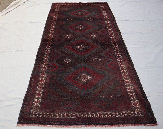 70% off 4.8 x 9.7 Ft /vintage Afghan ZanjirGol Baluch Handmade Rug -  Tribal Dark wool rug/ Home Decore Pattern Large Area Rug