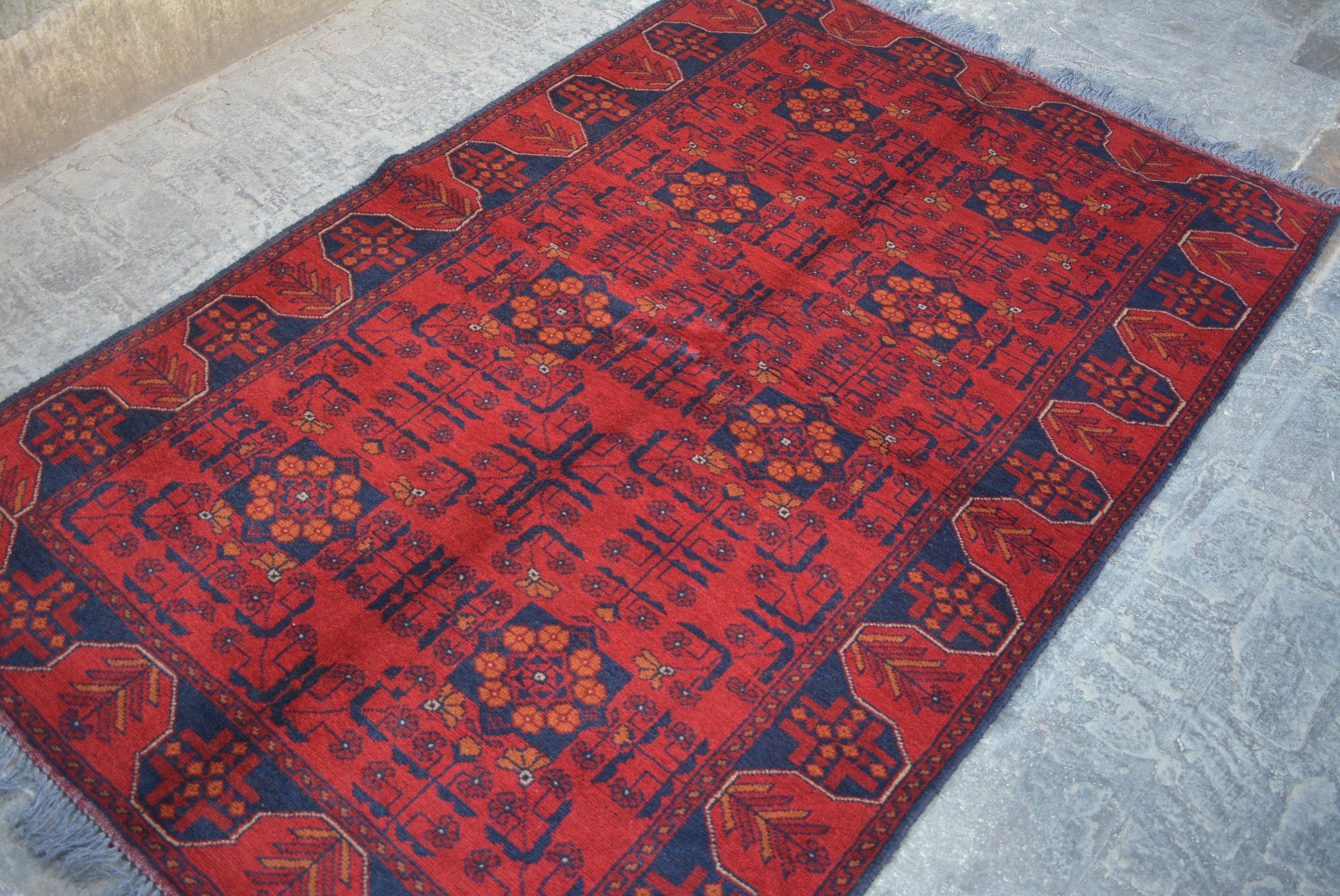 Afghan turkoman tribal Khalmohammadi handmade wool rug / Decorative rug