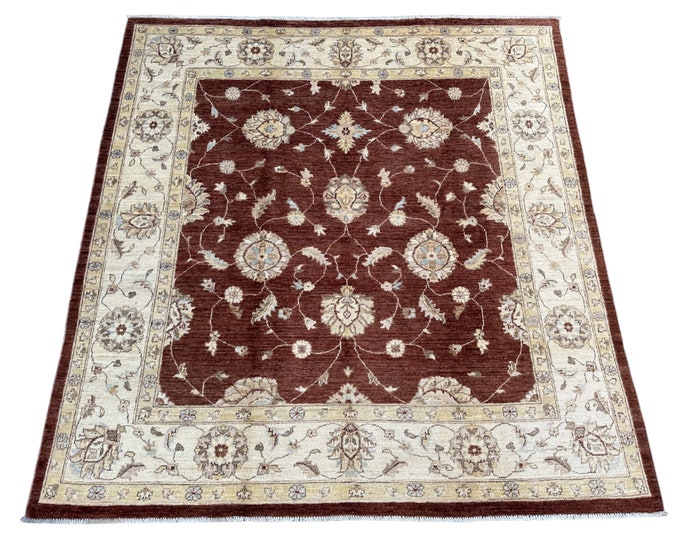 70% off Square handmade Afghan handmade rug, Turkish Oushak rug -  6'5 x 6'10