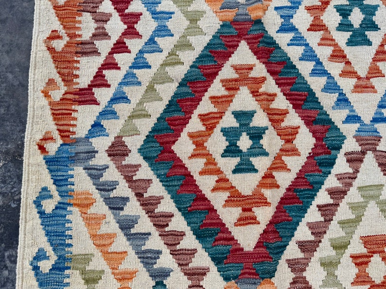70% off 6'10 x 9'10 Modern Tribal Afghan kilim rug kilim rug for bedroom Living room area rug image 6