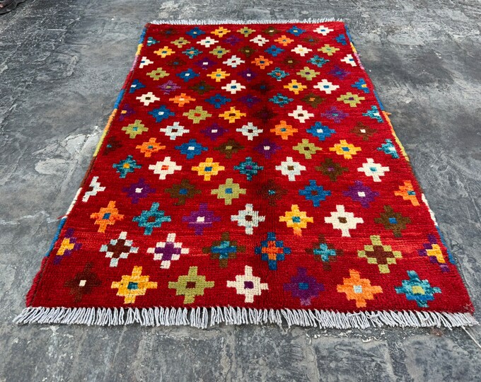 Modern Contemporay gabbeh rug - Afghan Modern Chobi rug - hand knotted Afghan rug