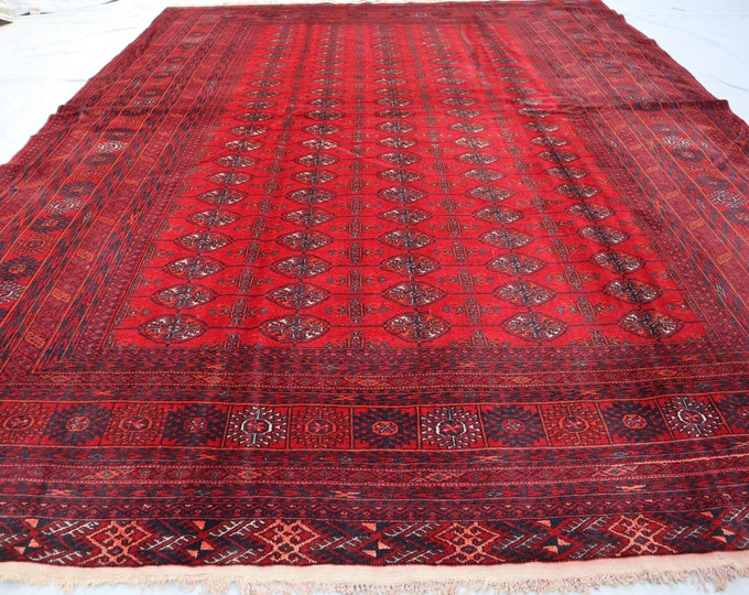 70% off 7.7 x 10.1 Ft/ Vintage 1980s Afghan Rug Turkman Tekka MorGol Dizine rug - Tribal handmade rug - Living room rug - bedroom rug