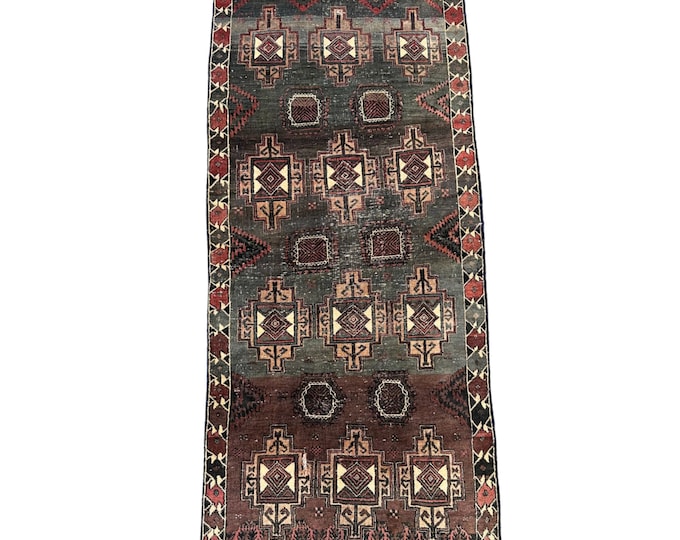 Vintage Hand knotted Saroul wool rug | One of a kind wool rug