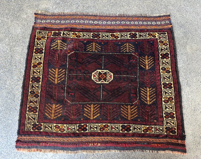 70% off 2.3 x 2.7 Afghan handmade Tribal Baluch BagFace Rug - Kids room rug - Kitchen rug - veg dye rug/ Small Area  Rug