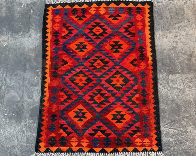 70% off Small handmade rug kilim - Tribal wool kilim