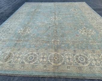 70% off 8x10 Handmade Turkish Oushak rug - Living room rug - Peshawar rug 8x10