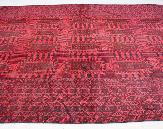 70% off 6.6 x 10.8 Ft /vintage Afghan QalamDan dizine Baluch Handmade Rug -  Tribal Dark wool rug/ Home Decore Pattern Large Area Rug