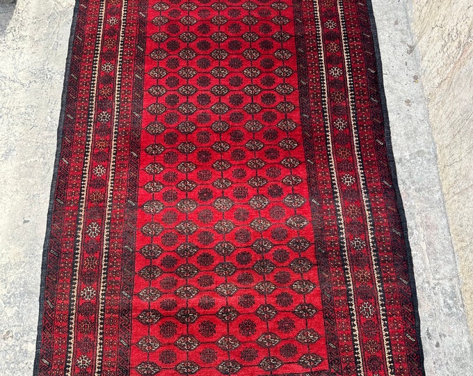 70% off  4.4 x 7.4 Ft/ Afghan vintage 1970s Baluch Oriental Wool Rug - Handmade tribal v afghan Geometric Rug Natural Dye Color MorGol Rug