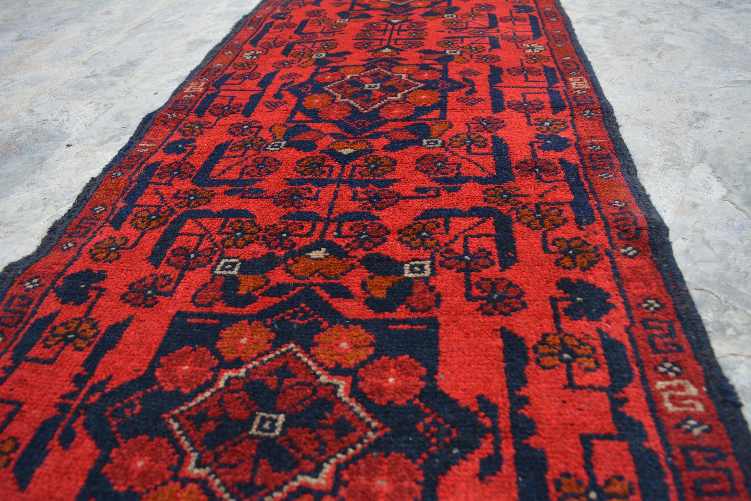Beautiful Handmade Small Afghan Turkoman woolen rug runner / Decorative