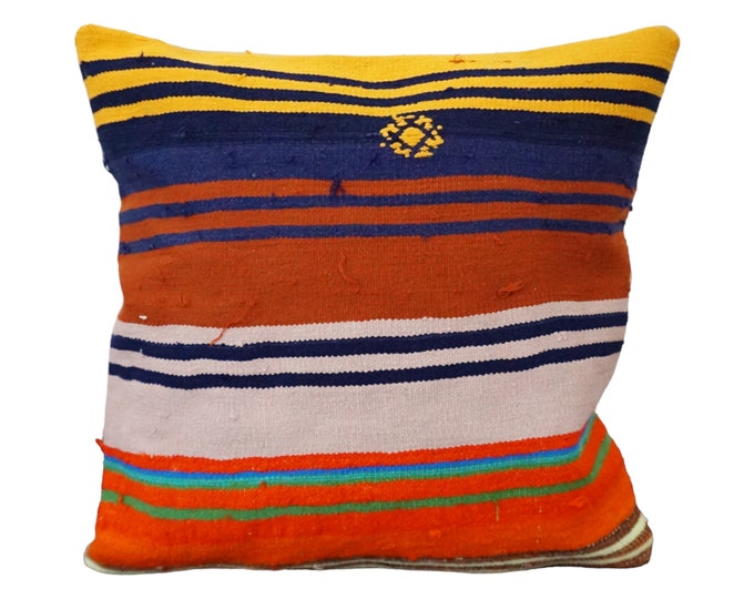 20"x20" Home decor, Decorative kilim pillow, Throw Pillow cover, Handmade pillow, turkish Anatolian pillow case, Cushion cover