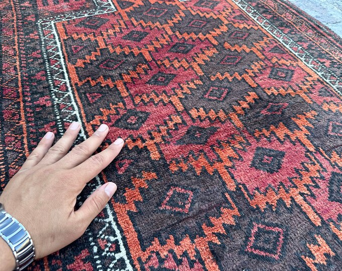 70% off 2.6 x 4.1 Ft/ Vintage 1960s  Afghan Prayer Baluch rug | Afghan Baluch rug | handmade wool rug Gergeous Wool Prayer Afghan rug