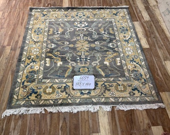 70% off 194 x 198 Cm/ Hand knotted Classic Lovely  Fine Oushak Wool rug - Natural Dye Color Bedroom rug