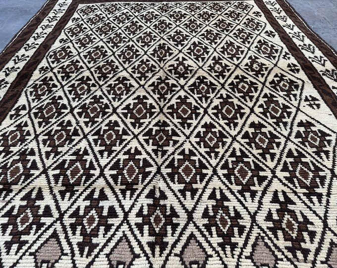 70% off 5'4 x 7'7 Hand knotted Moroccan Rug Soft carpet - vintage afghan rug - bedroom rug - rug for Living room