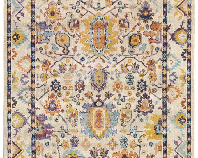 Turkish Oushak Look Xanadu Tribal Area rug - 8x10 rug - 9x12 rug - 10x13 Living room rug - 7 ft Hallway rug runner - 6 Sizes
