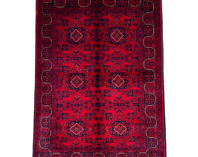 Afghan hand knotted wool rug | Tribal area rug | Afghan Khal Mohammadi rug