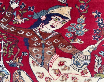 70% off Vintage Laila Majnu Fine handmade rug