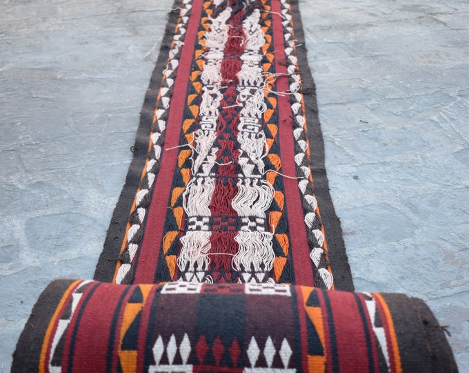 70% off 1.4 x 46'0 Feet/  vintage unique Gajari needle work kilim rug 46Ft Large Uzbek kilim