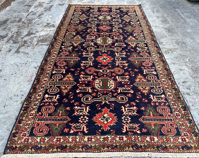 Size 3.2 x 6.2 Ft Nomadic Afghan Turkmen Vintage 1970s Kazak Rug/ Oriental Any Area Rug/ Moroccan Kuchi Rug Home Decor Natural Dyed Color