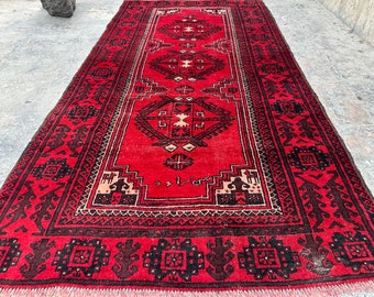 70% off  3.5 x 6.9 Ft/ Afghan vintage Baluch Wool Rug - Handmade tribal vintage afghan Turkish Dizine Geometric Rug Natural Dye Color