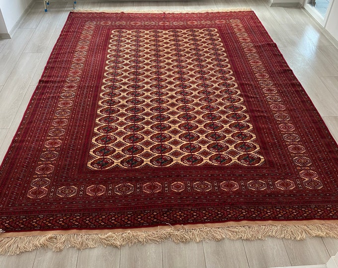 8'4 x 10'10 ft - Turkmen hand knotted Large area rug - Living room rug