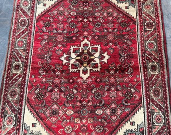 70% off 3'7 x 4'7 Semi Antique Hand knotted Heris rug - rug for bedroom - Old rug - handmade rug