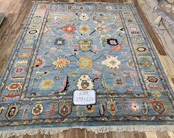 70% off 8.2 x 9.8 Ft/ Handmade Afghan Turkish Dizine Oushak rug - Living room rug - Fine Nomadic rug / Natural Dye Color Wool rug