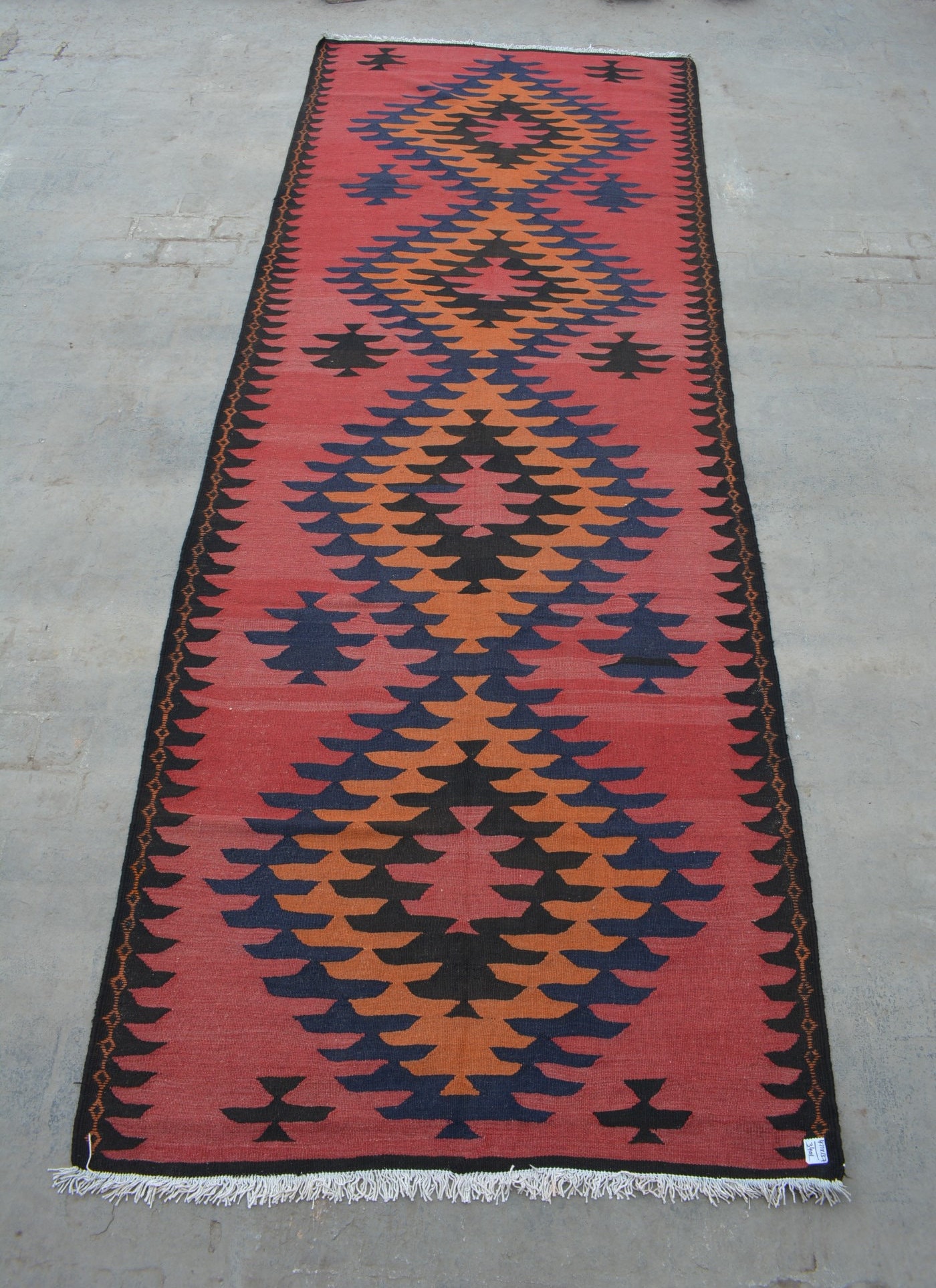 Vintage handwoven Caucasian kilim rug runner / Decorative kilim rug runner