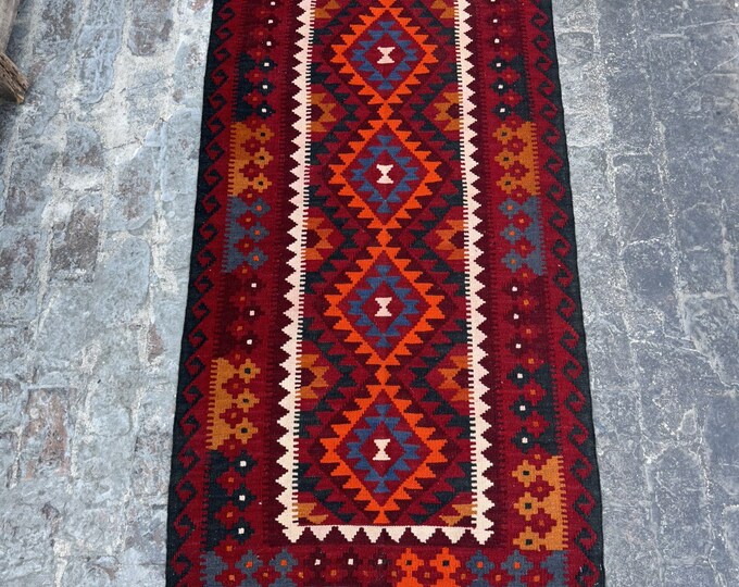 70% off Kilim rug handmade in afghanistan | Wool Tribal home decor