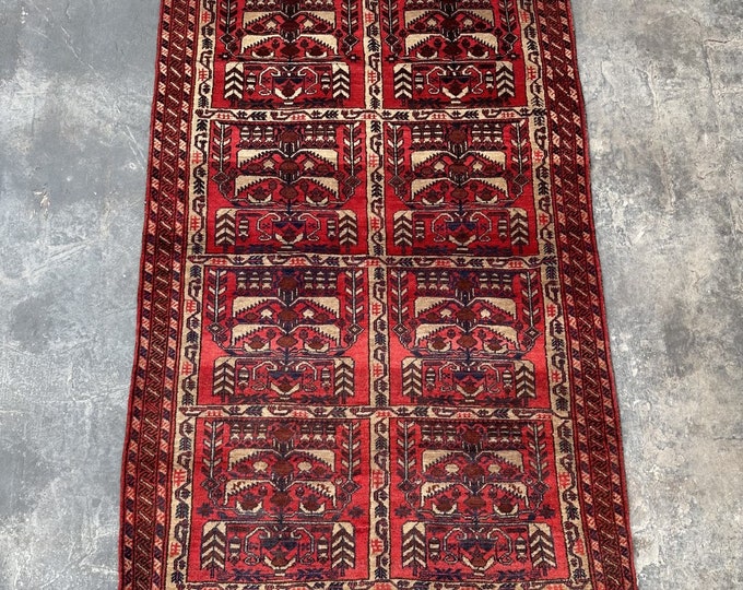 Vintage Rare Afghan Rug Ali Khoja | Wool Vintage Oriental rug