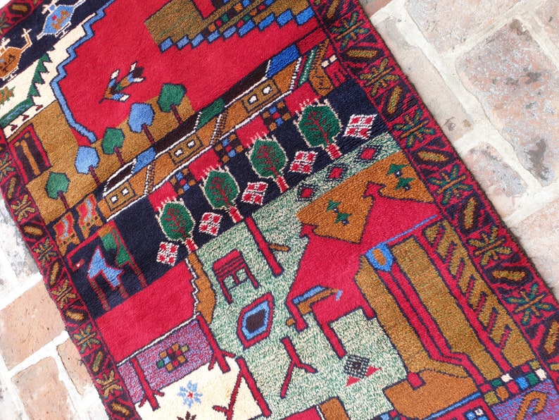 Home & Living Rugs Pictorial Rug Home Decor Rug Tribal hand knotted