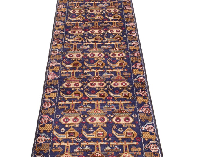 Afghan Tribal Rug runner, Toptank rug, Decorative rug runner, Elegant rug, Vintage rug runner,