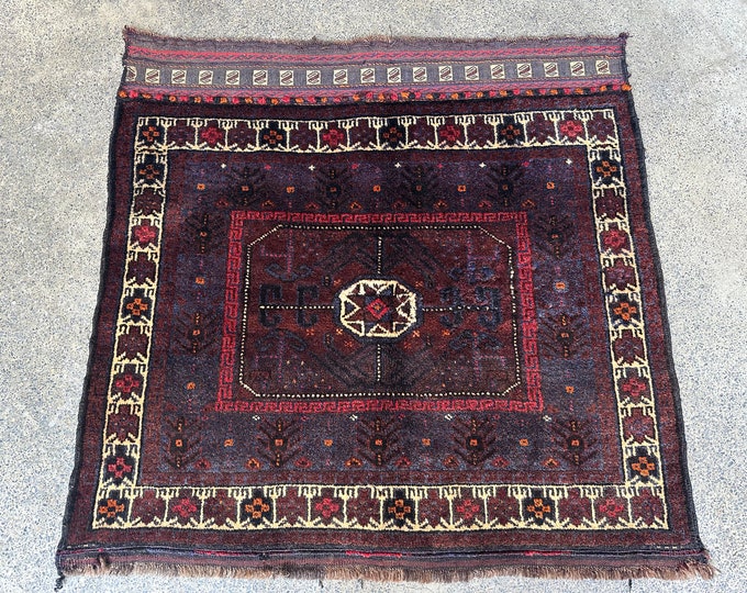 70% off 2.9 x 2.11 Afghan handmade Tribal Baluch BagFace Rug - Kids room rug - Kitchen rug - veg dye rug/ Small Area  Rug